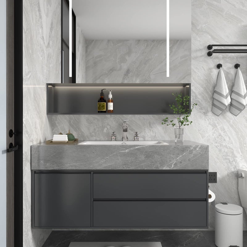 BWE 8 Inch Widespread Bathroom Faucet with Pop Up Drain with Overflow and Supply Line Waterfall 3 Holes Two-Handle Sink Faucets Brushed Nickel Lavatory Mixer Tap - Image 5